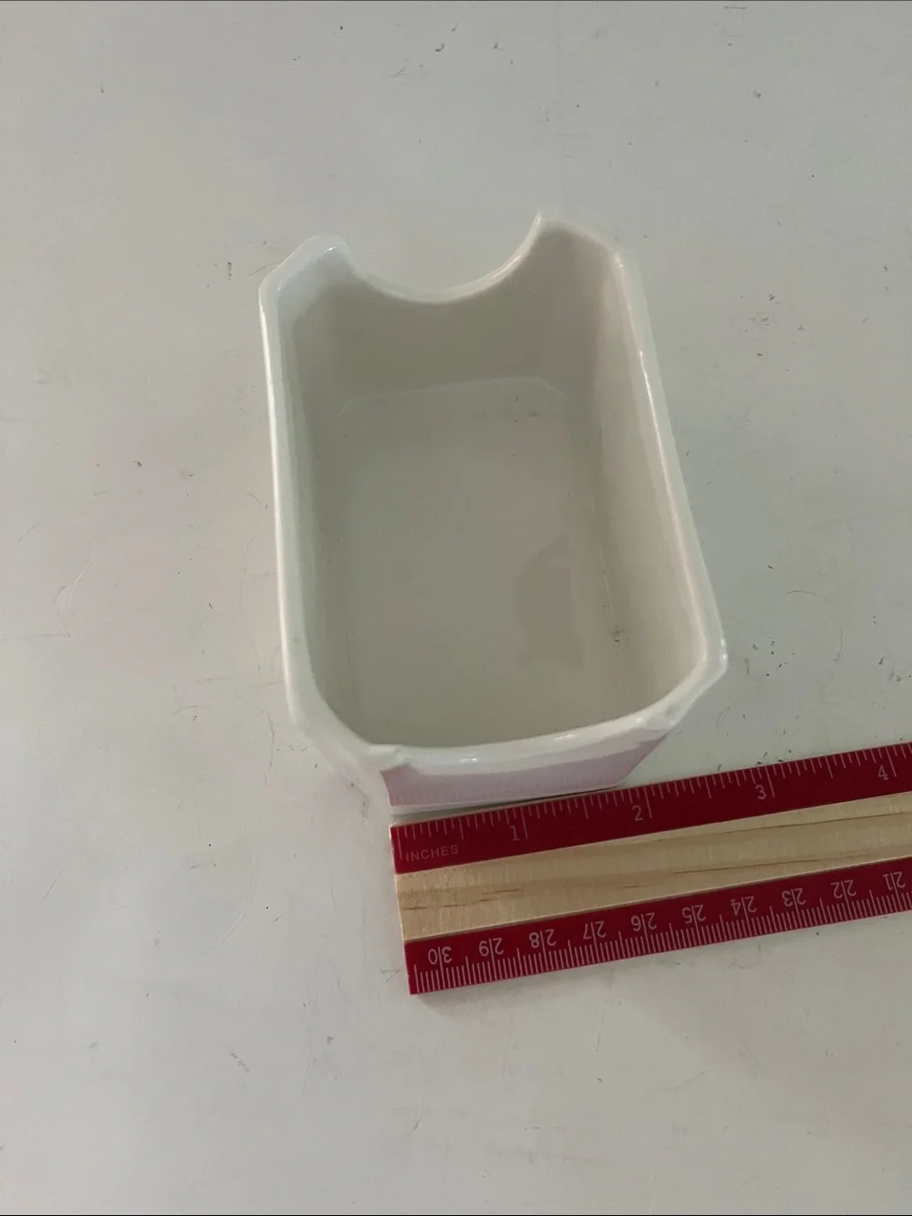Abate White Ceramic Sweetener Holder with Geometric Accent made in UK
